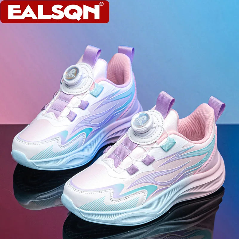 Girls' Buckle-Strap PU Sneakers
