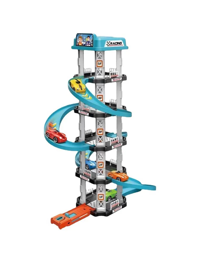 Race Track Car Ramp Toy – Gliding Rail Racing Set for Toddlers