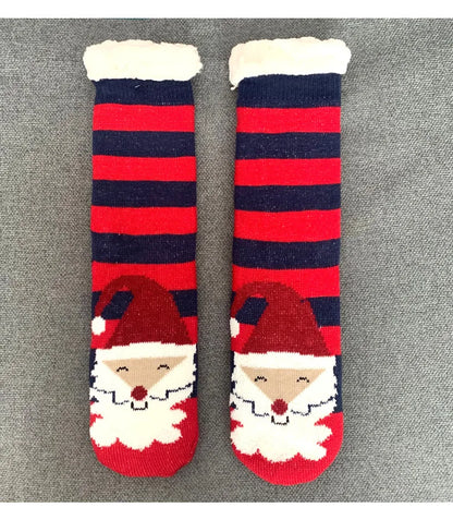 Weihnachten Plüschsocken Damen Winter Thermosocken Warme Bodensocken Weiche weibliche Haussocken Indoor Geschenke Rutschfeste Griffsocken Flauschig