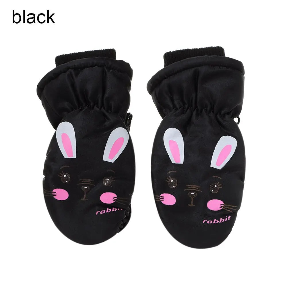 Kids' Bunny Snow Mittens – Velvet-Lined Toddler Ski Mittens