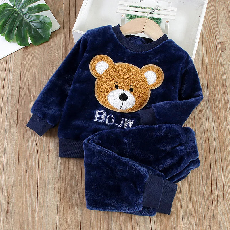 Kids' Flannel Fleece Pajama Set – Warm Toddler Sleepwear, 9 Months–6T