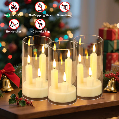 Flammenlose 3-in-1 LED-Stumpenkerzen mit 15-cm-Lampenschirm | 4 Farben | Weihnachts- & Hochzeitsdekoration