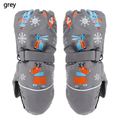 Muffole da sci a forma di coniglio per bambini – Spesse e calde muffole da neve (Età 2–6)