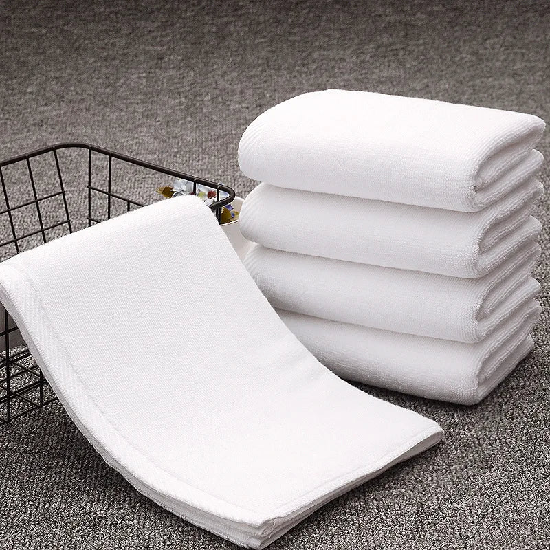 White Hotel Hand Towels – Thick Cotton, 35 × 75 cm, 5 or 10 Pack