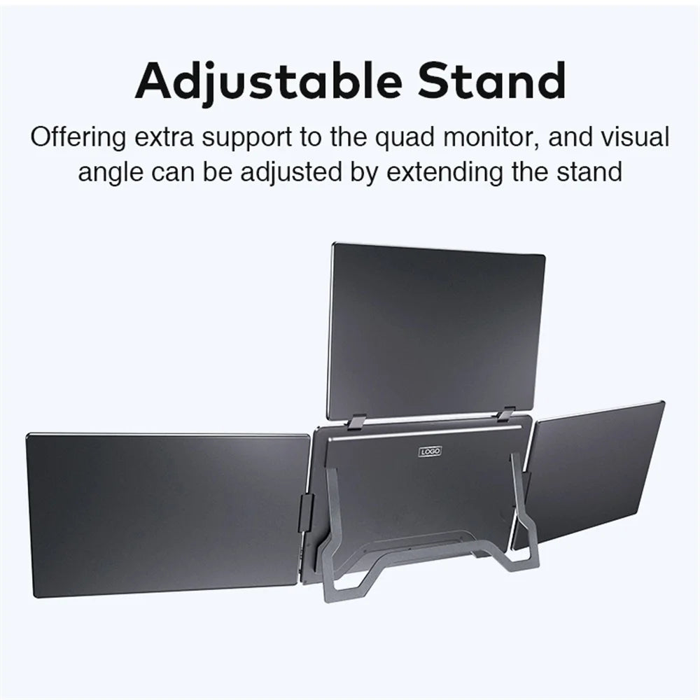 Rospider Portable Triple Screen Extender for Laptops – 14" to 18.5", FHD IPS, Foldable, Compatible with MacBook & Windows