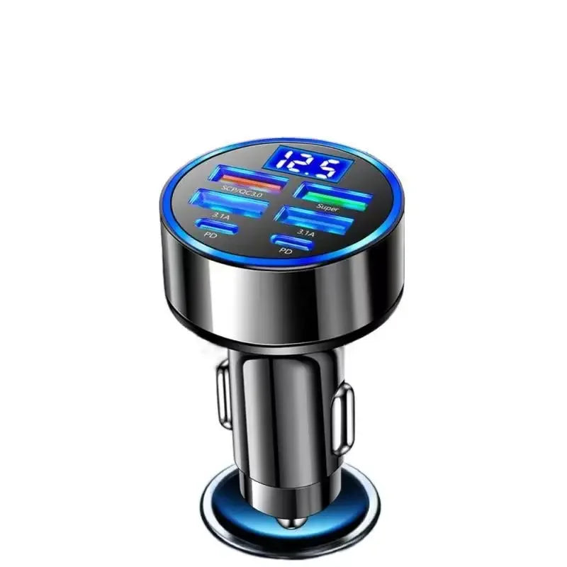 130W 6-in-1 USB-C Car Charger Adapter