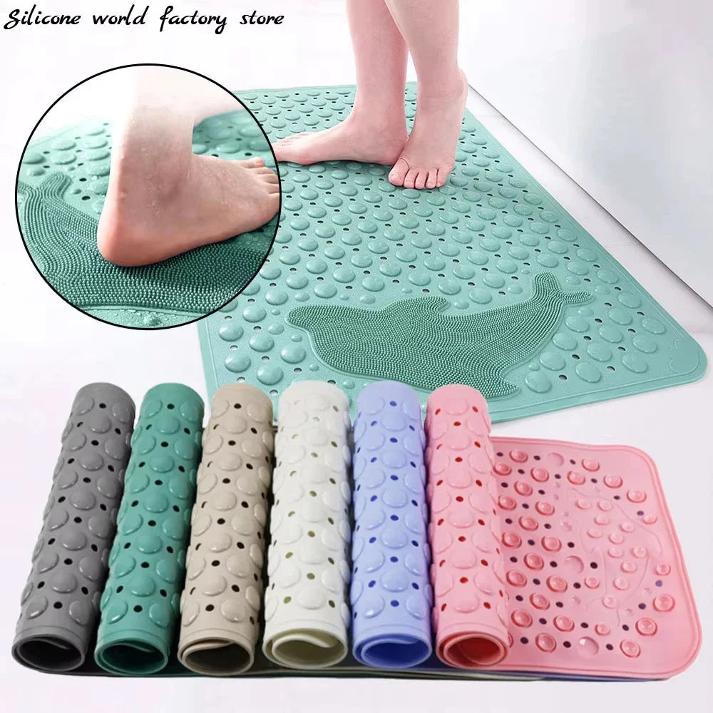 Dolphin Non-Slip Bath Mat with Suction Cups, 35 x 70 cm