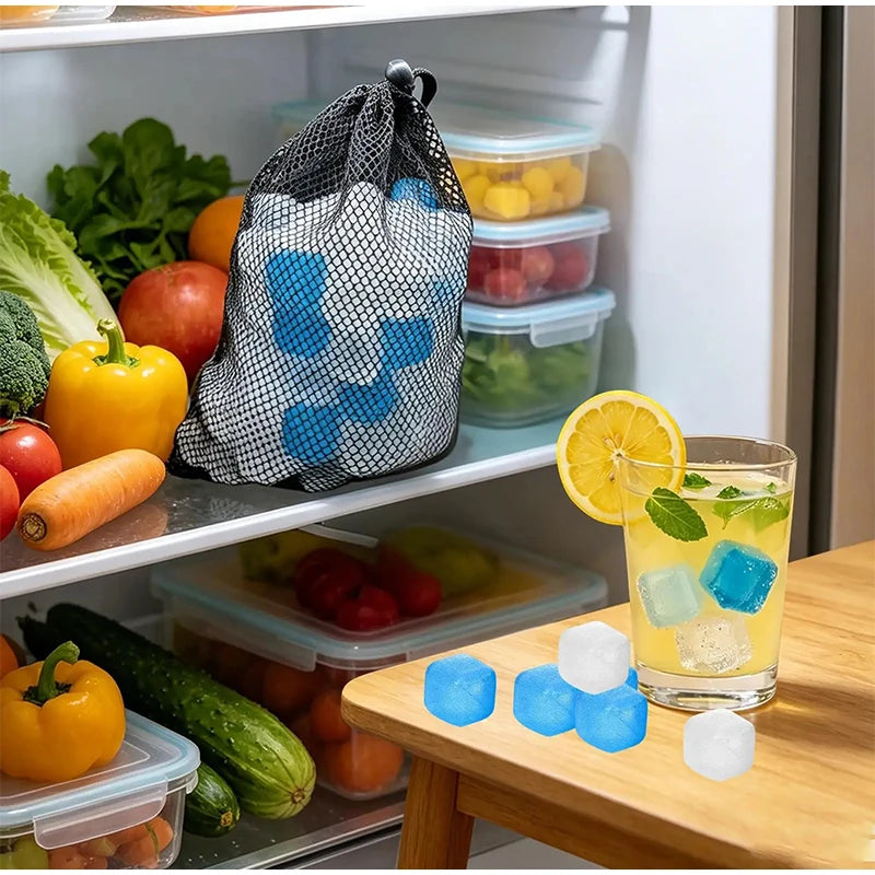 24/50/100pcs Ice Cubes Reusable Cooling Reusable Iced Beverage Juice Slowly Melts Ice Particles Whiskey Cocktail For Bar Parties