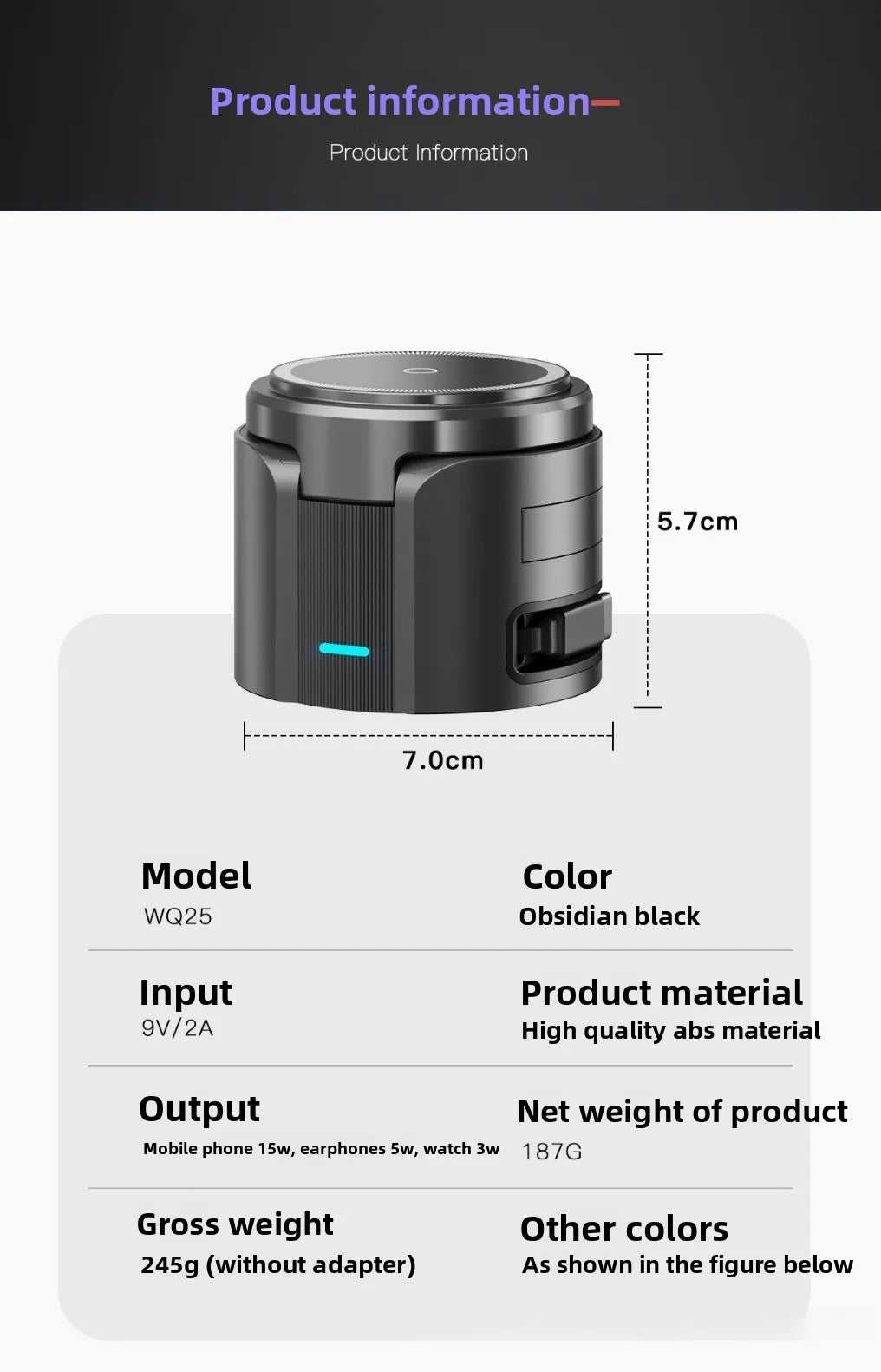 Foldable 3-in-1 Travel Wireless Charger for Phone, Watch & AirPods