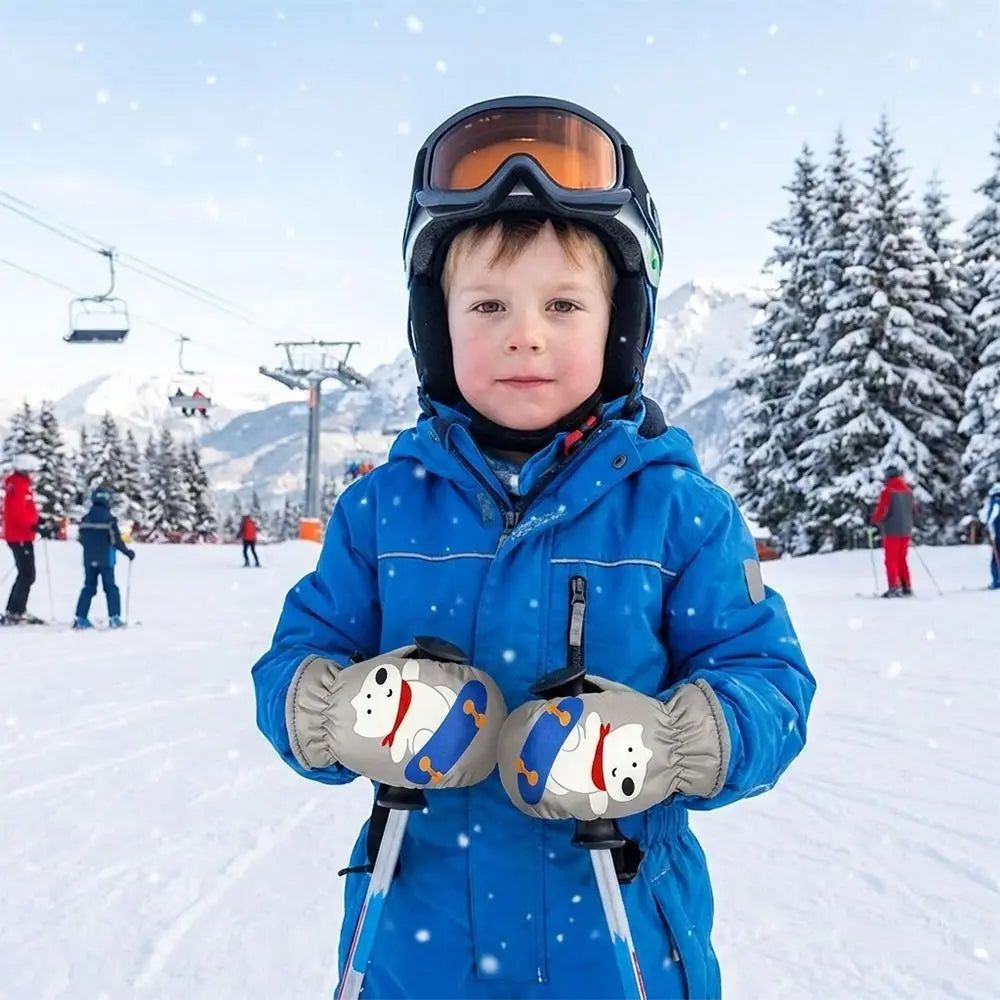 Little Kids' Snow Gloves – Windproof Non-Slip Ski Gloves (Ages 2–5)