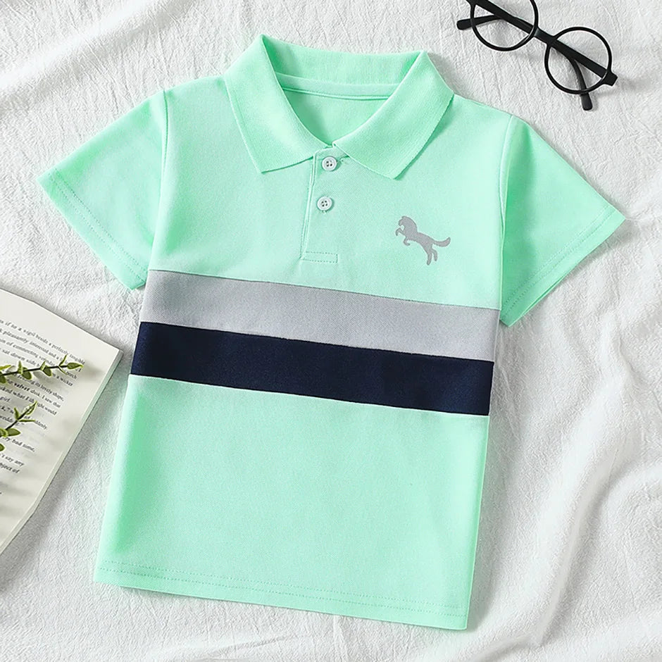 Boys' Striped Polo Shirt Multipack - Short Sleeve Casual Tops, 1, 2 or 3 Pieces