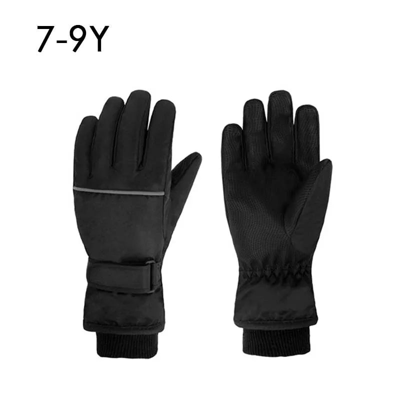 Kids' Insulated Ski Gloves – Plush-Lined Snow Gloves (Ages 4–13)