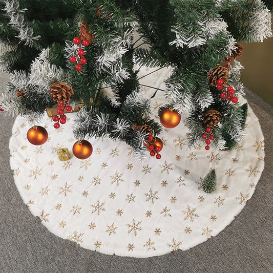 White Faux Fur Christmas Tree Skirt – Plush, 78 / 90 / 122 cm