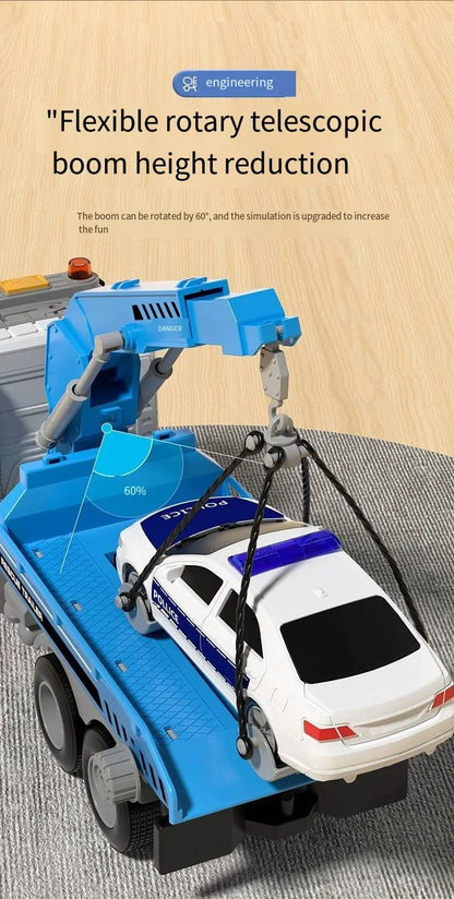 Inertia Rescue Crane Trailer Toy with Lights & Sounds