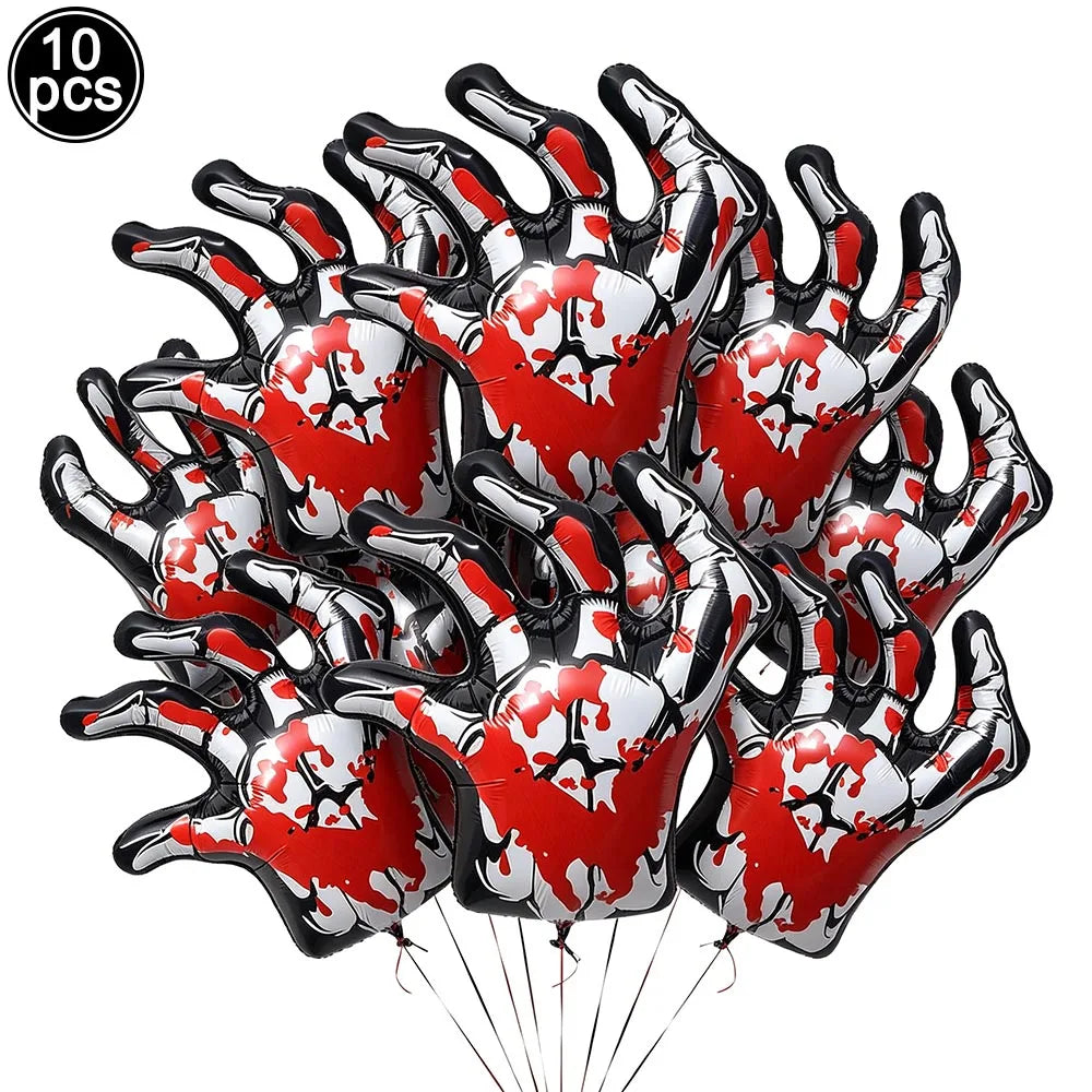 Halloween Standing Foil Balloons – Haunted House, Skull, Witch & Coffin Mylar Decorations