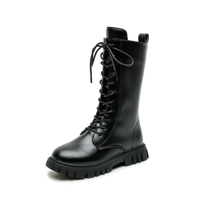 Girls' Lace-Up Square-Heel Ankle Boots