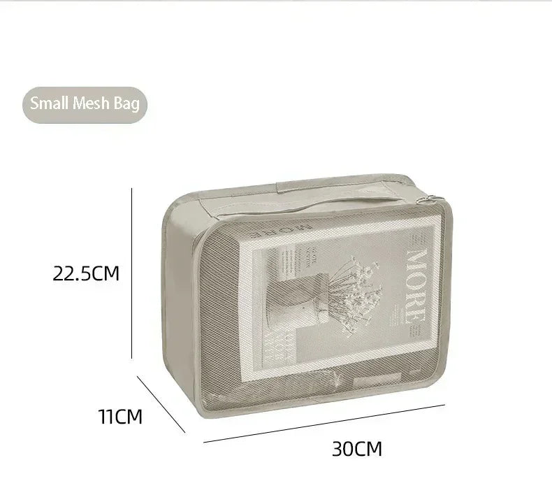 7/8/9/10 Pcs Set Travel Organizer Storage Bags Suitcase Packing Cubes Cases Portable Wardrobe Luggage Clothes Shoe Pouch Fold
