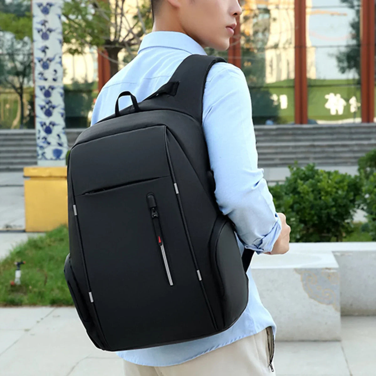 17" Laptop Backpack with USB Charging Port - Waterproof Travel Bag for Men & Women