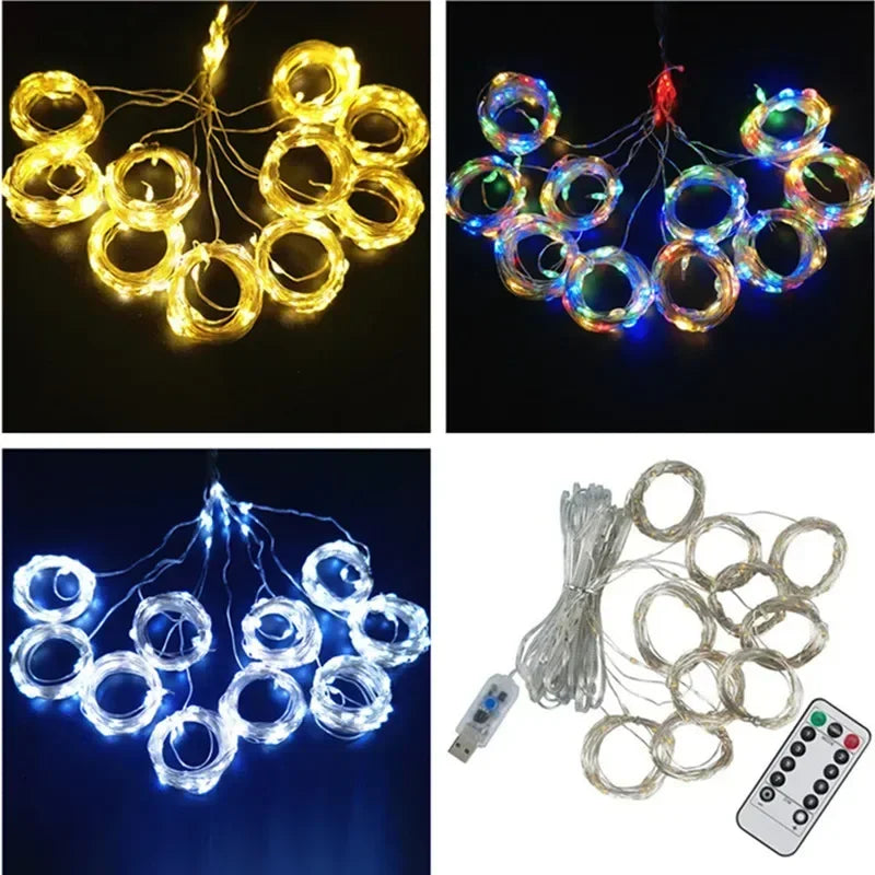 LED Curtain Fairy Lights with Remote – USB, 8 Modes, 3 m to 6 m