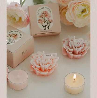 Candela artigianale in cera di soia a forma di garofano | 7 colori | Aromatica e profumata | Oggetto da foto per matrimoni, compleanni e feste