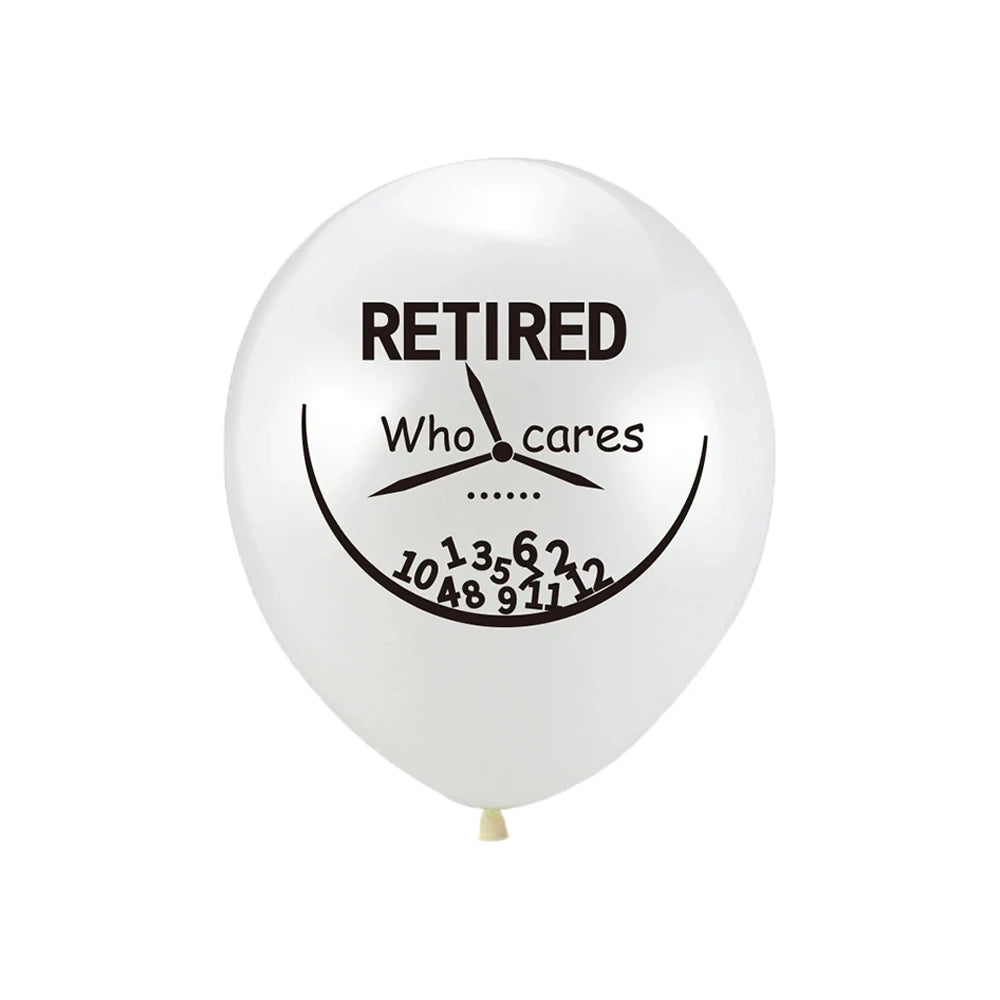 Happy Retirement Balloons – 15-Pack 12" Black & Gold Latex Party Balloons
