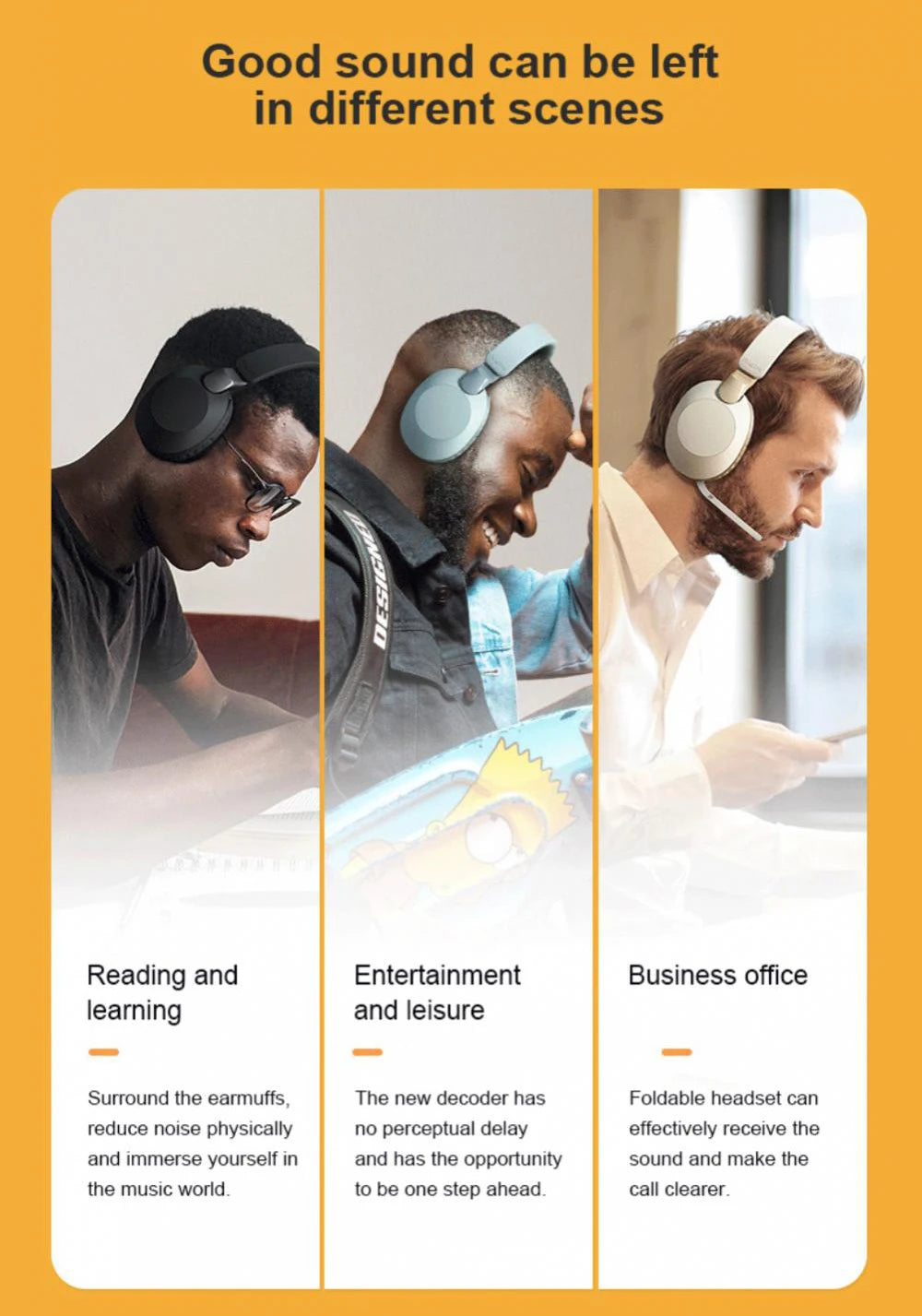 Wireless Bluetooth Over-Ear Headphones – BT 5.1, Built-In Mic, Wired or Wireless