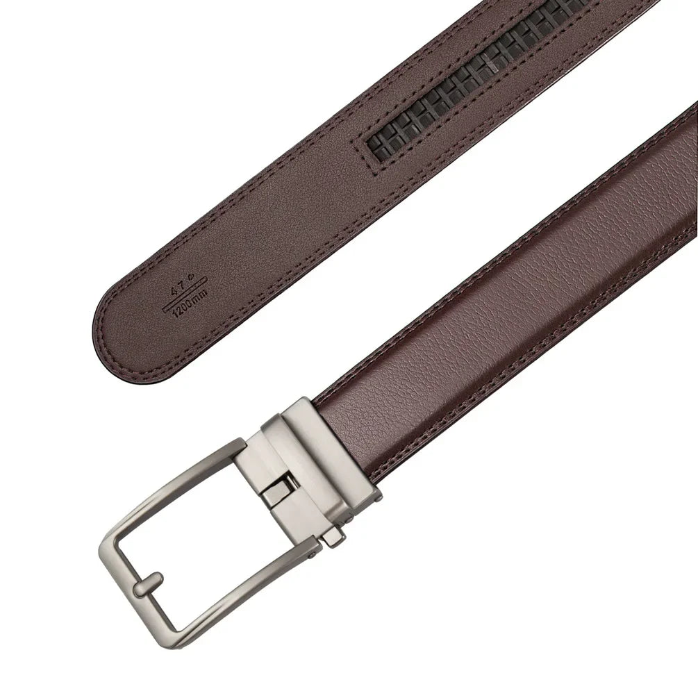 Men's Leather Click Belt – Automatic Buckle, Sizes up to 170 cm