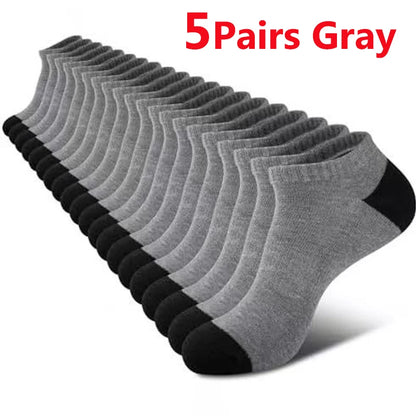 Men's Ankle Running Socks – 5 Pairs, Breathable Low-Cut Sport Socks