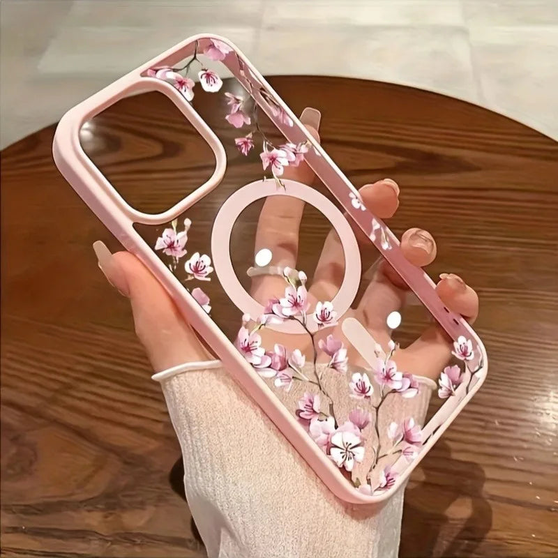 Pink Cherry Floral iPhone Case