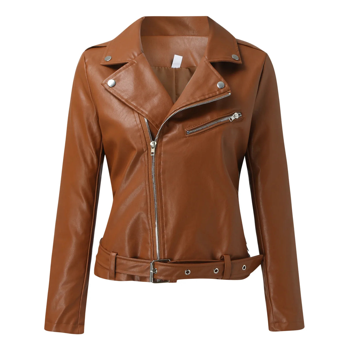 Autumn Women Plus Size PU Leather Jackets Slim Zipper Up Moto Biker Bomber Jacket Winter Belted Retro Women Short Coats S-5XL