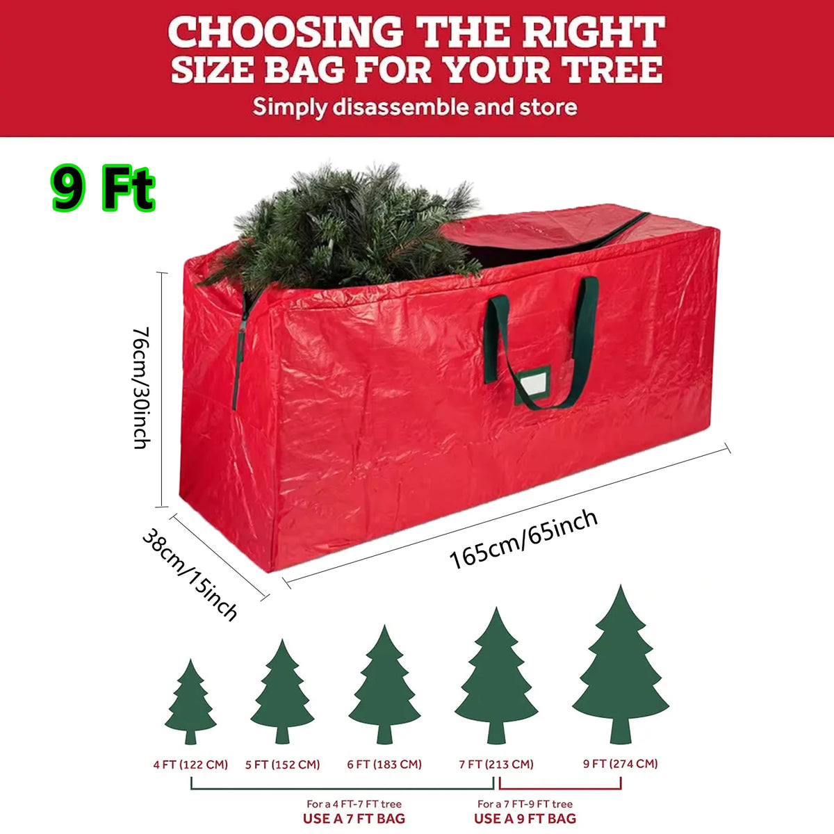 Christmas Tree Storage Bag – Fits Up to 9 ft Artificial Trees, with Handles