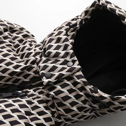 Gesteppte Damenjacke mit Kapuze, Reißverschluss und Taschen