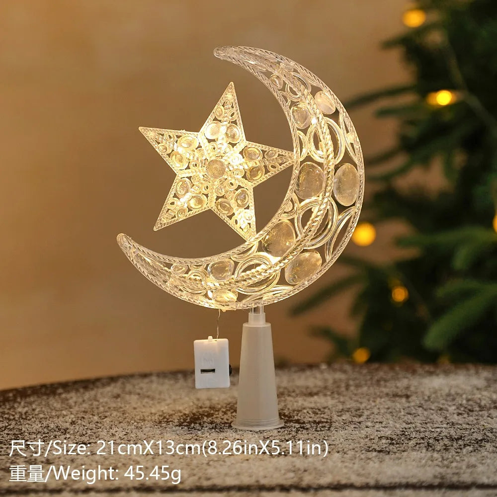 Glitter Star Christmas Tree Topper – 15 cm Sparkling Star Ornament
