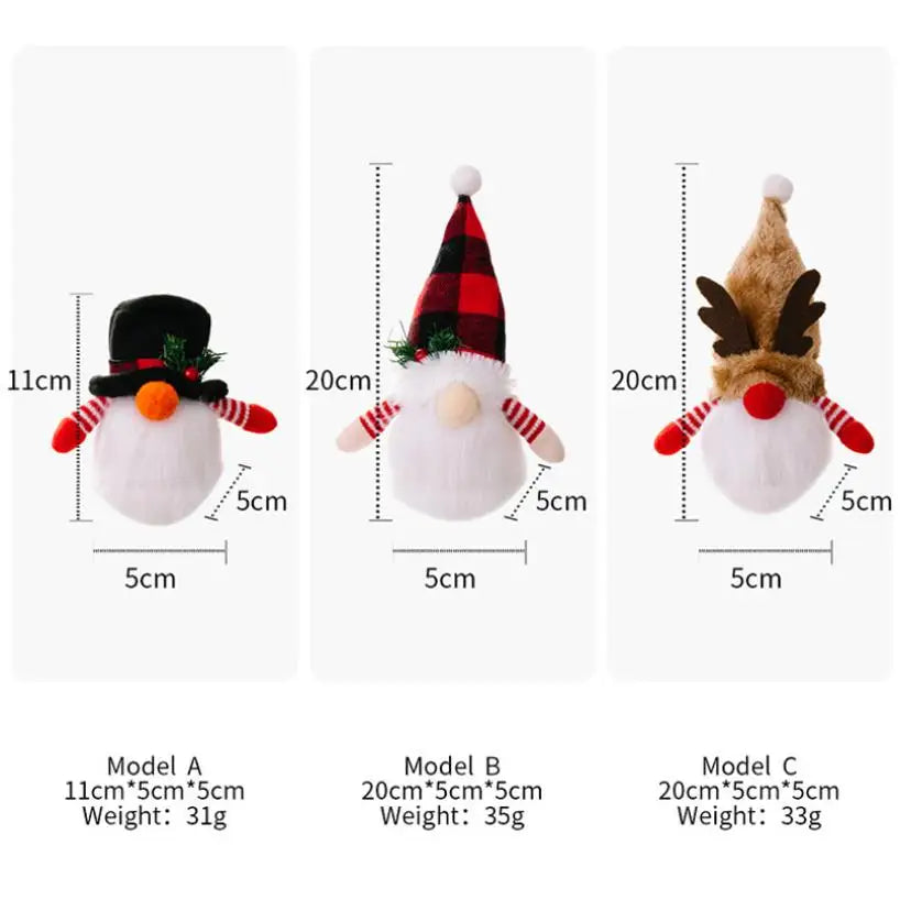 Light-Up Christmas Gnome Plush Ornament – LED Santa Gnome Decor