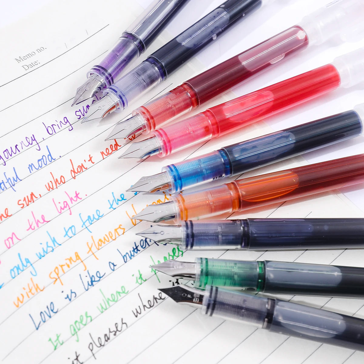 Colourful Fountain Pens – 9-Pen Set, Extra Fine Nib