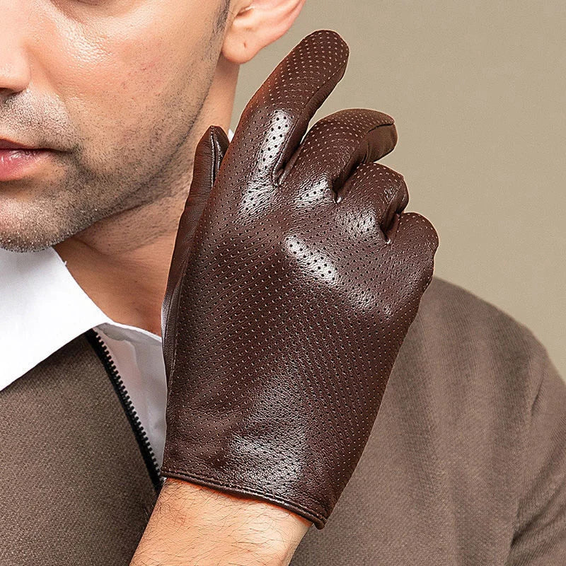 Men's Genuine Sheepskin Leather Gloves – Touchscreen Winter Gloves