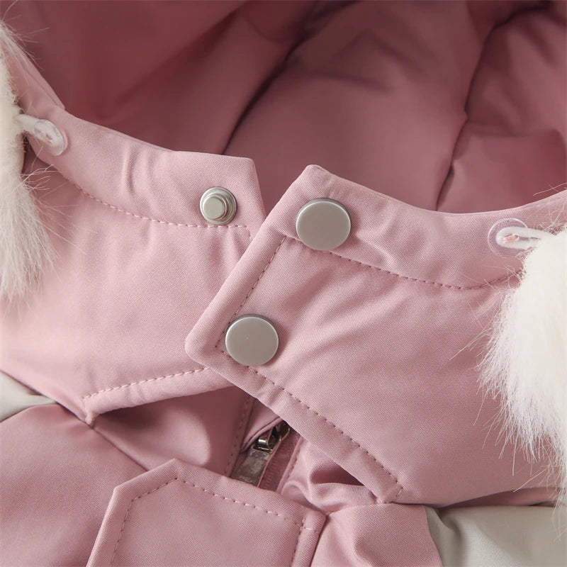 Children Ski Suit Winter Autumn Plus Velvet Boys Jumpsuit Warm Kids Clothes Waterproof Baby Overalls Hooded Girls Snowsuit 1-5Y