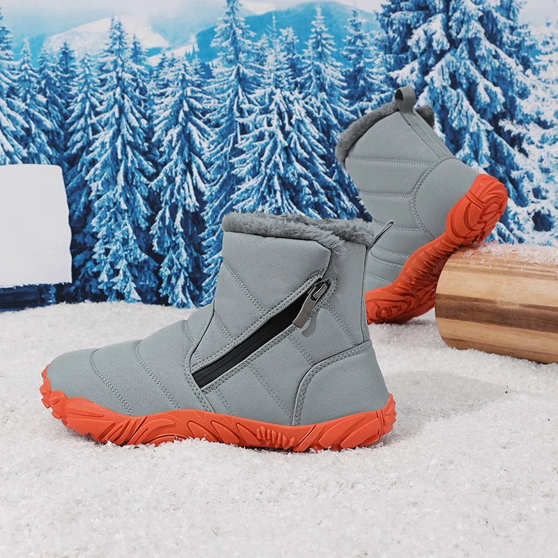 2026 Kids Wide Toe Barefoot Snow Boots Boys Girls Winter Shoes Outdoor Waterproof Sneakers Girls Boys Non-Slip Warm Snow Boots
