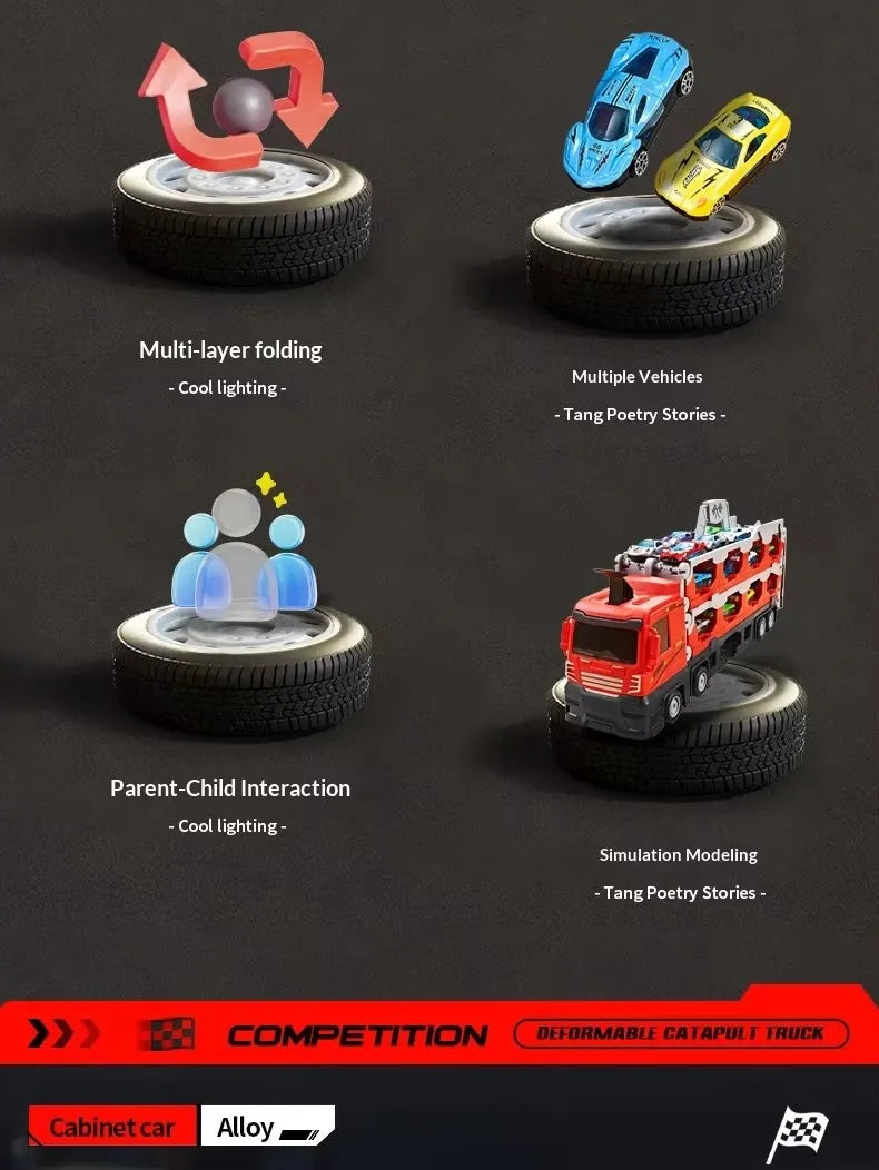 Race Track Car Ramp Toy – Gliding Rail Racing Set for Toddlers