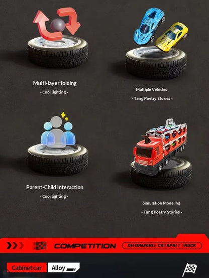 Race Track Car Ramp Toy – Gliding Rail Racing Set for Toddlers