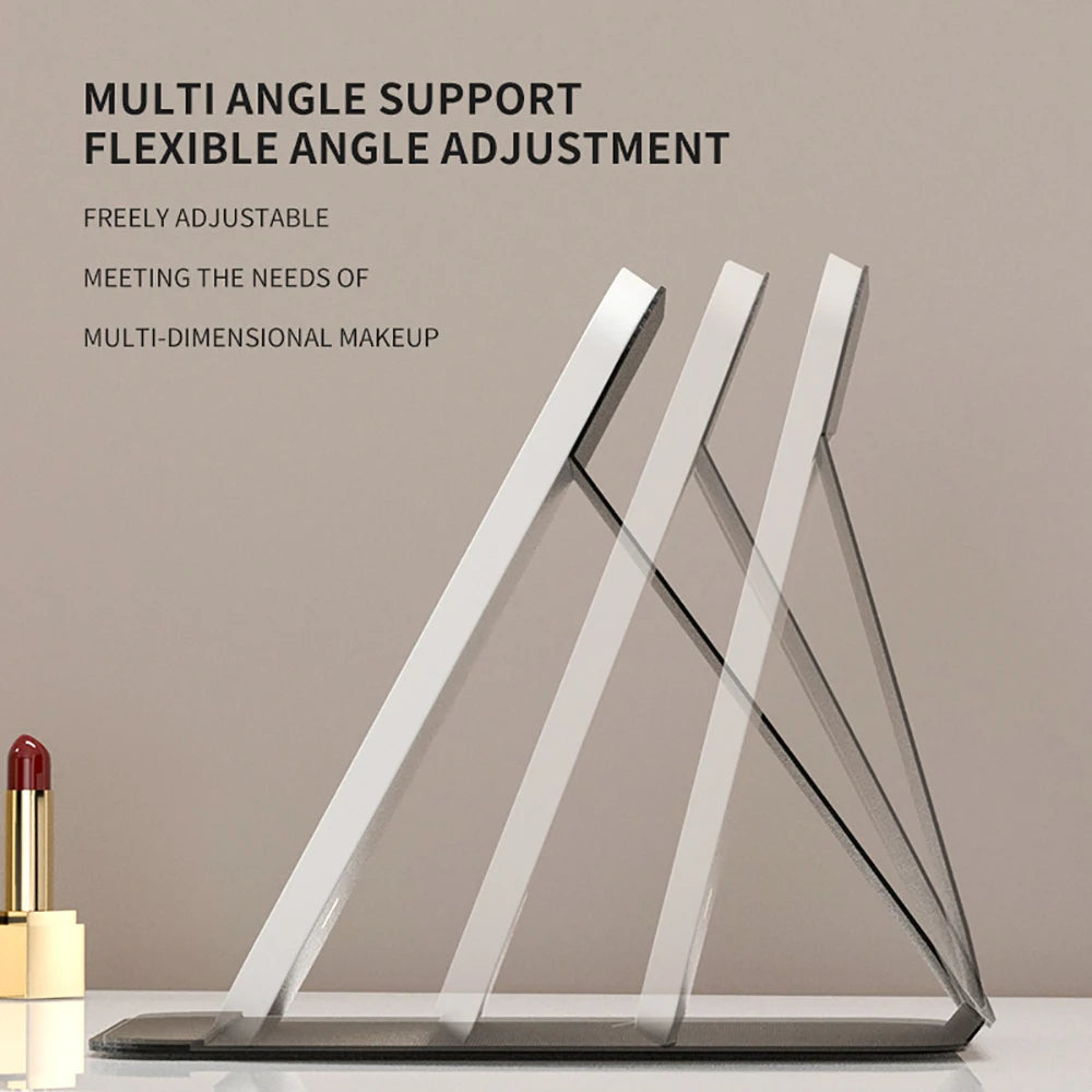 Foldable LED Makeup Mirror – 3 Light Colours, Dimmable Touch Control, Rechargeable