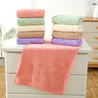 Toallas de mano con relieve – Toallas faciales suaves de ositos y flores, paquete de 1, 5 o 10