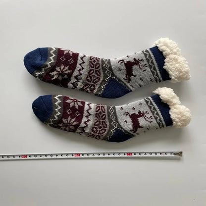 Weihnachten Plüschsocken Damen Winter Thermosocken Warme Bodensocken Weiche weibliche Haussocken Indoor Geschenke Rutschfeste Griffsocken Flauschig