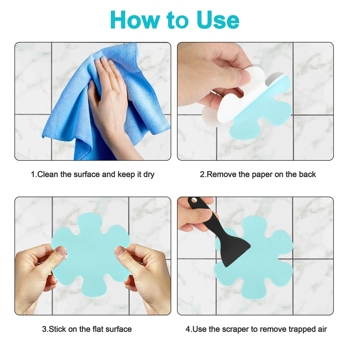 Non-Slip Bath Stickers for Tub & Shower, 8 cm