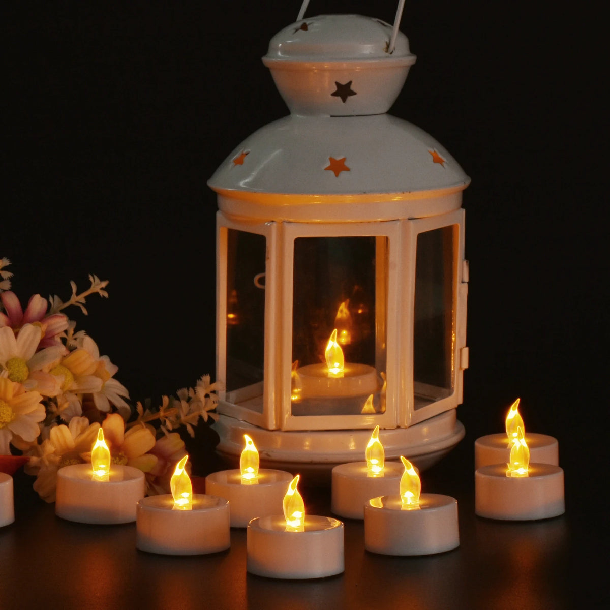 Candlium 12 Pack Warm Yellow LED Flameless Tea Light Candles 200+ Hours Battery Powered Perfect For Wedding Anniversary Decor