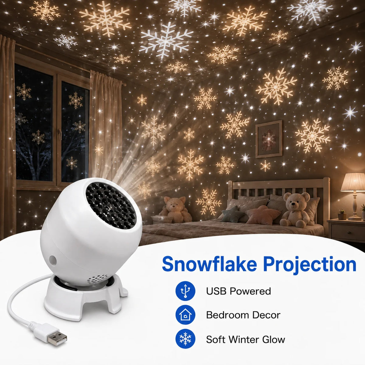 360° Rotating Ocean Wave Projector – Snowflake, Christmas & Ocean Themes