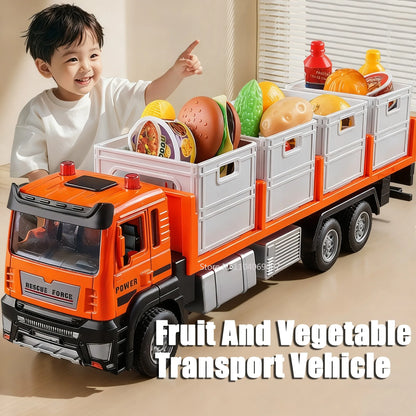 1:32 Die-Cast Produce Transport Truck – Fruit & Veggie Container Toy