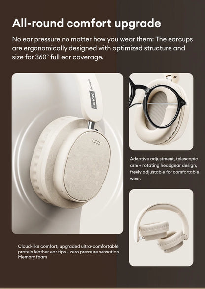 Auriculares inalámbricos plegables Lenovo LS105 – Bluetooth 6.0, 30 horas de reproducción, micrófono integrado