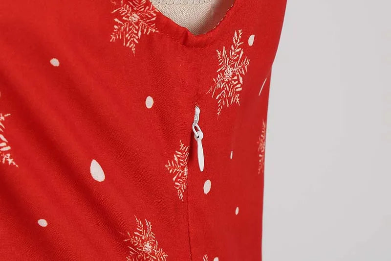 Women's Vintage-Style Printed A-Line Party Dress