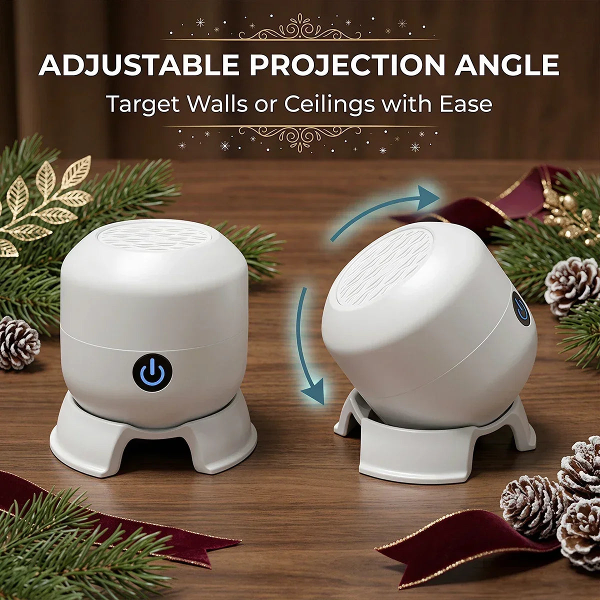 Rechargeable Christmas Projector Night Light – 22 Rotating Patterns